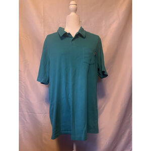 Oakley Men's XL Regular Fit Polo Shirt Short Sleeve Teal Blue Pocket Golf Casual